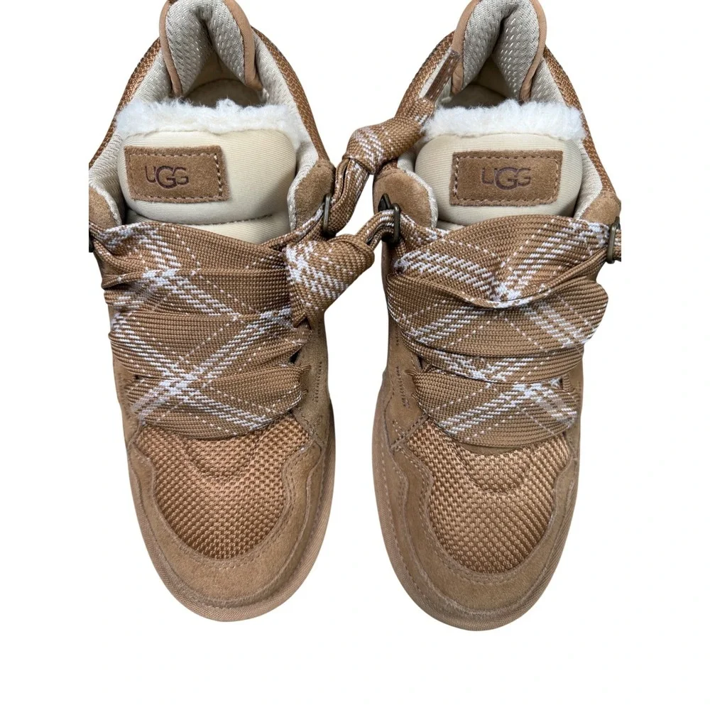 UGG Lowmel Sneaker Men Size 10 Chestnut Tan Suede Shearling Lined 1144032